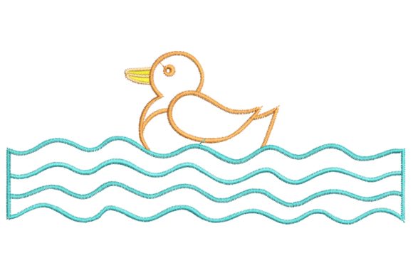Floating Duck Embroidery Design for Etsy Products